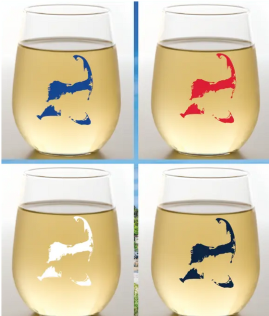 Cape Cod - Shatterproof Stemless Wine Glass - 4-pk - Mellow Monkey