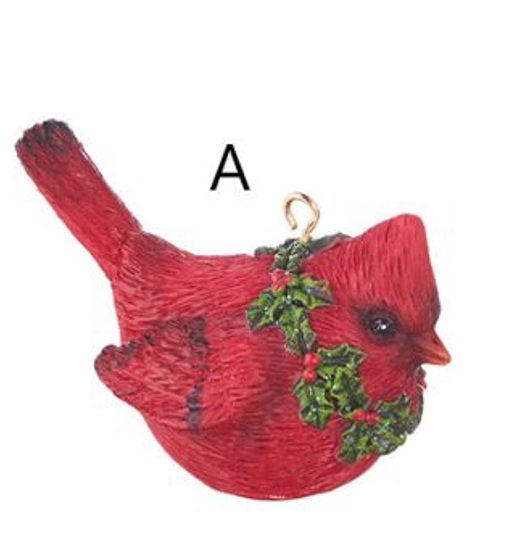Cardinal With Wreath Ornament - 2-1/2-in - Mellow Monkey
