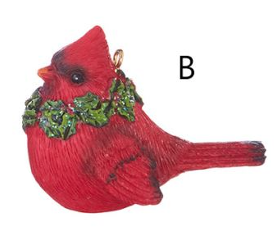 Cardinal With Wreath Ornament - 2-1/2-in - Mellow Monkey