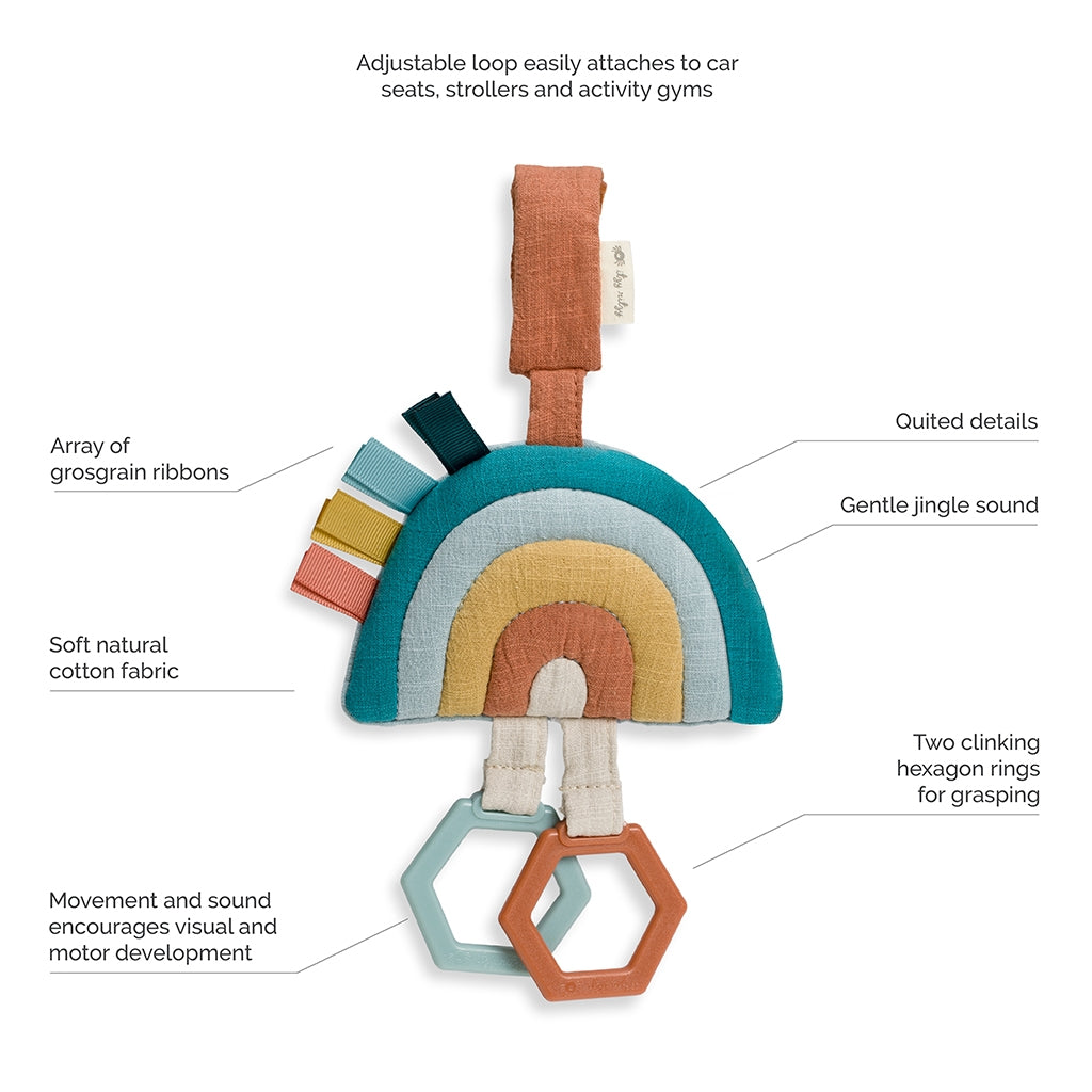 Ritzy Jingle™ Rainbow Attachable Travel Toy - Mellow Monkey