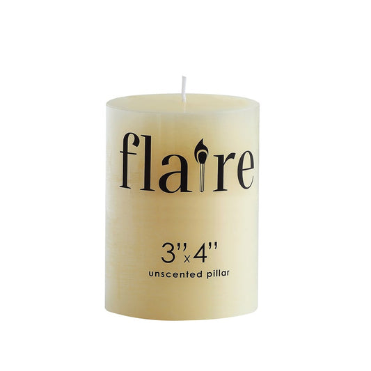 Flaire Unscented Wax Candle Pillar - 3-in x 4-in - Mellow Monkey