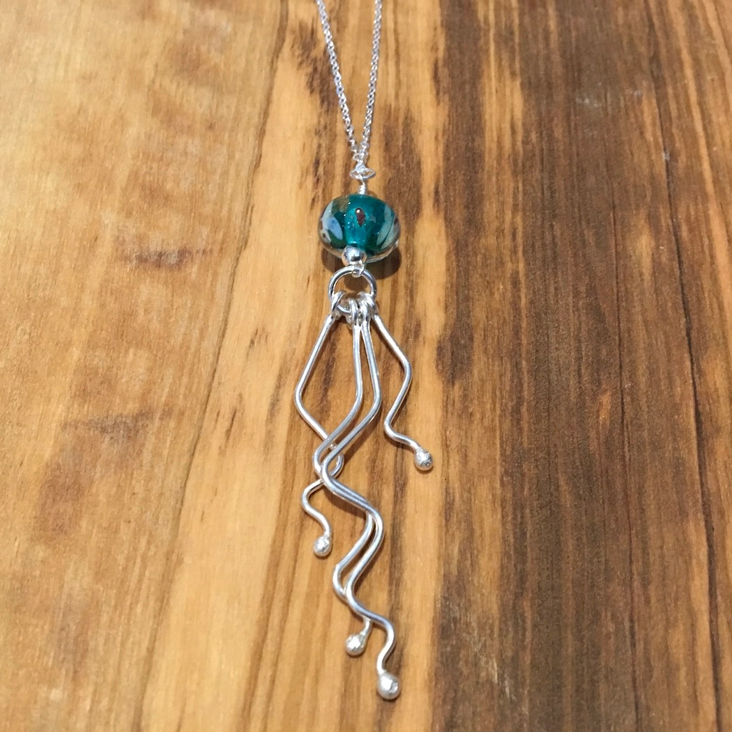 Jellyfish Necklace - Koi Blue - 18-in - Mellow Monkey