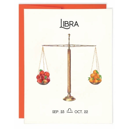 Zodiac Astrology Birthday Greeting Card - Libra (Sep 23 - Oct 22) - Mellow Monkey