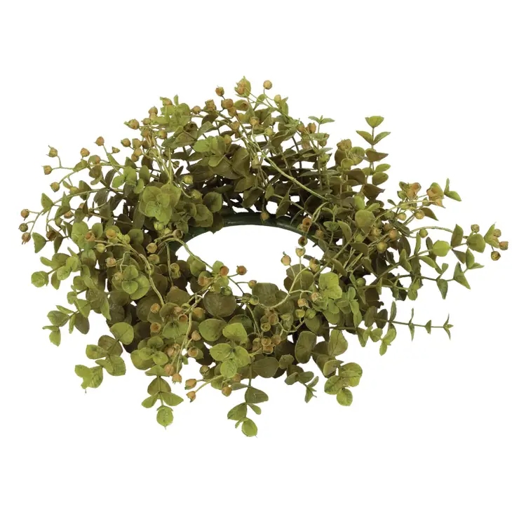 Eucalyptus Accent Candle Ring Mini Wreath - 11-in - Mellow Monkey