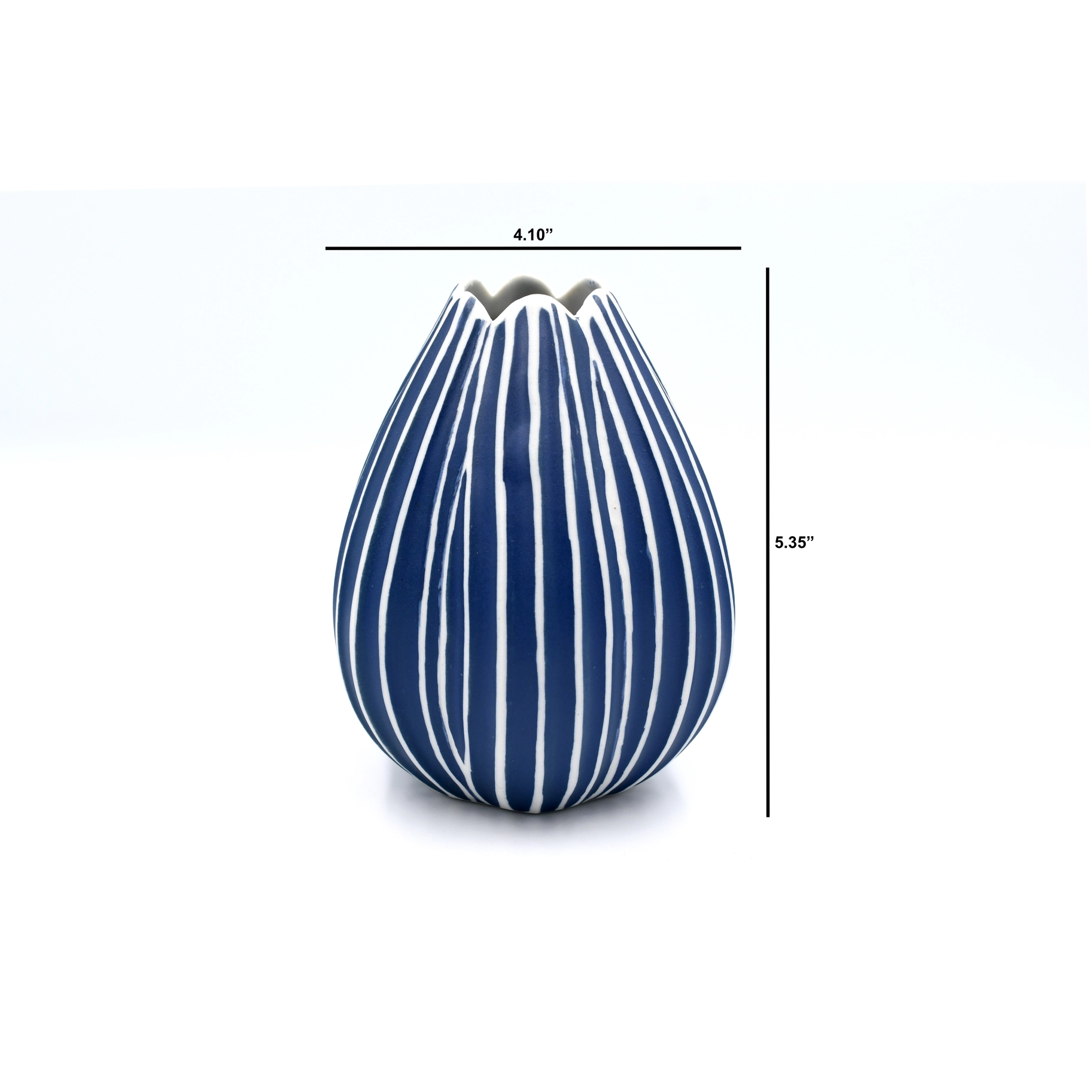 Champa Porcelain Bud Vase - Blue - 4.10"W x 5.35"H - Mellow Monkey
