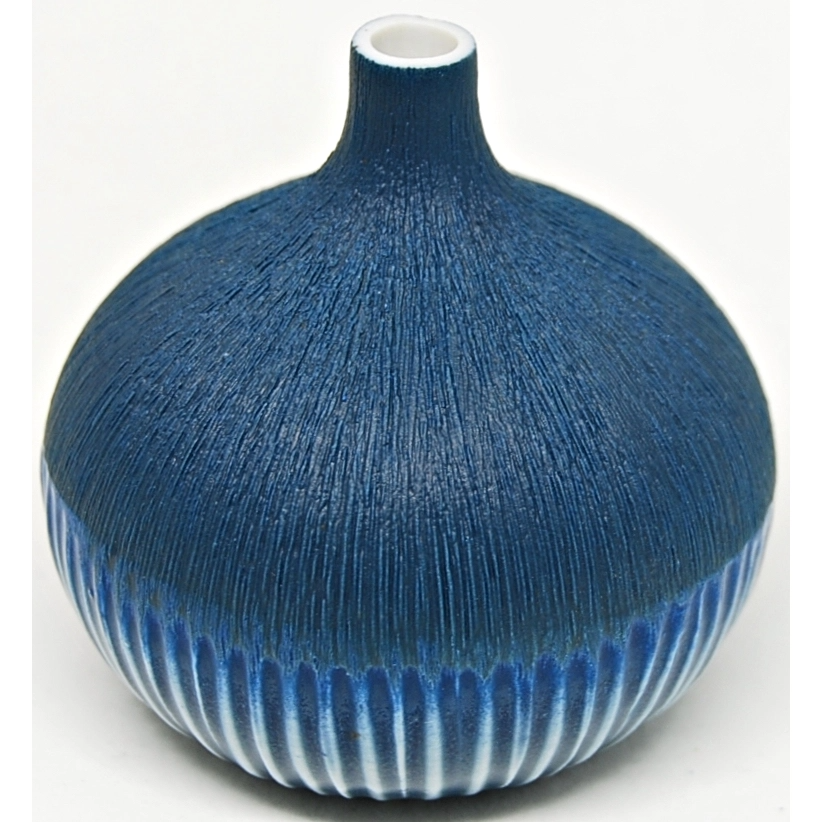 Congo Tiny Porcelain Bud Vase - Blue - 3.15"W x 3.35"H - Mellow Monkey