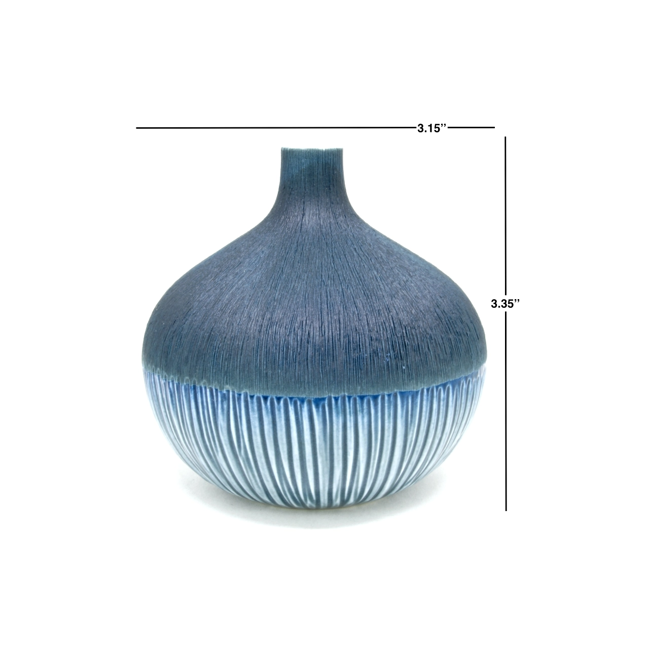 Congo Tiny Porcelain Bud Vase - Blue - 3.15"W x 3.35"H - Mellow Monkey