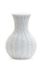 White Ceramic Wicker Vase - 5 Styles c 