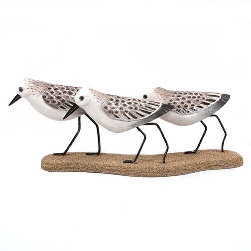 Sanderling Trio Hand Carved Free Standing - 13-in - Mellow Monkey