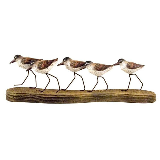 Gotta Run Sandpiper Flock - Hand Carved Free Standing - 22-in - Mellow Monkey