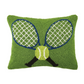 Crossed Tennis Racquets Hook Pillow - 18-in - Mellow Monkey