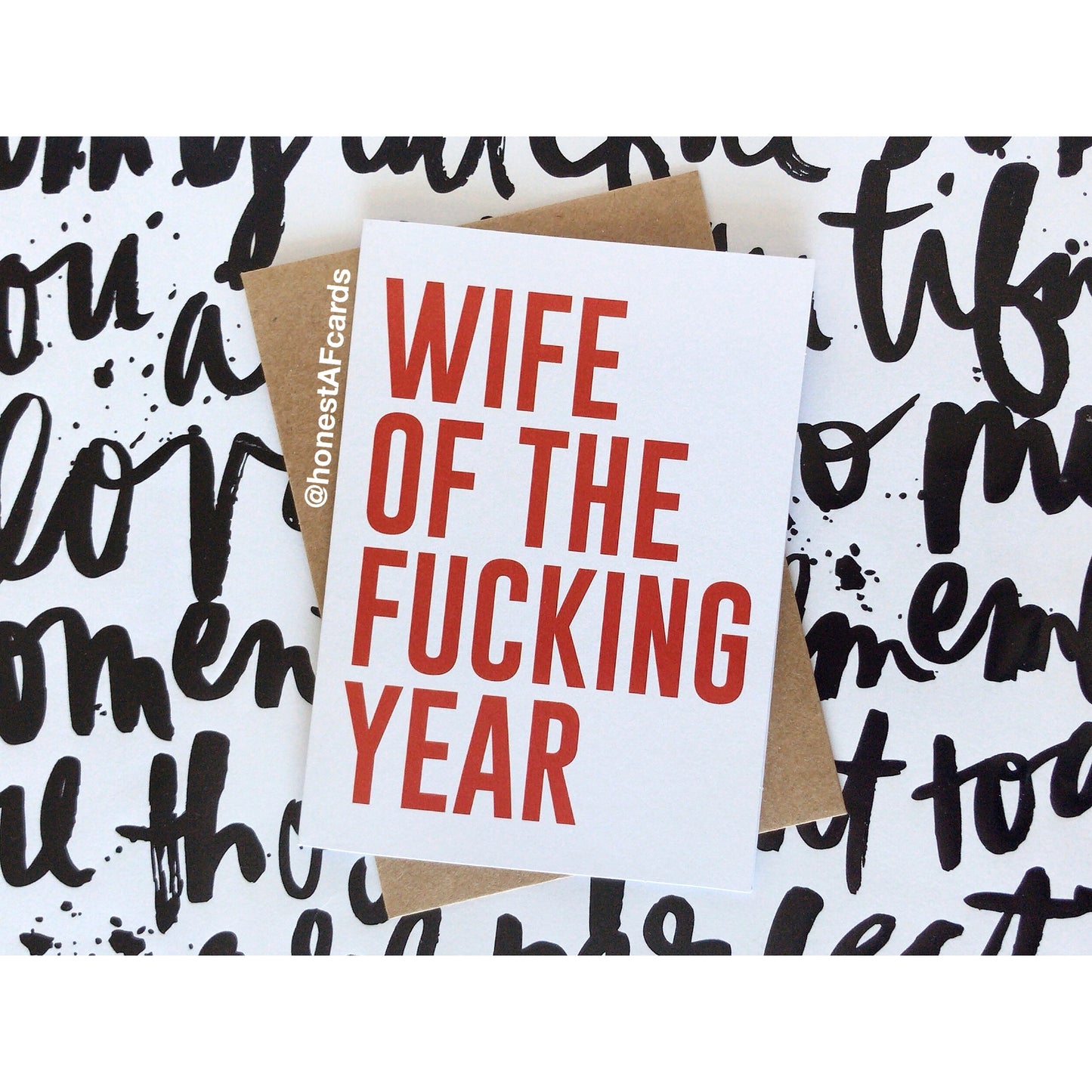 Wife Of The Fucking Year - Birthday Anniversary Greeting Card - Mellow Monkey