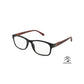 Woodtone Spring Hinge Reader - Cheaters - Reading Glasses - Polished Black Frame with Silver Metal, Red Wood like Temple - Mellow Monkey