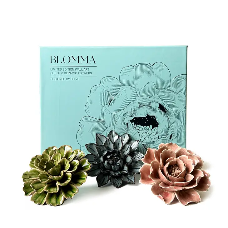 Blomma - Ceramic Flower Gift Set - Table or Wall Décor - Mellow Monkey