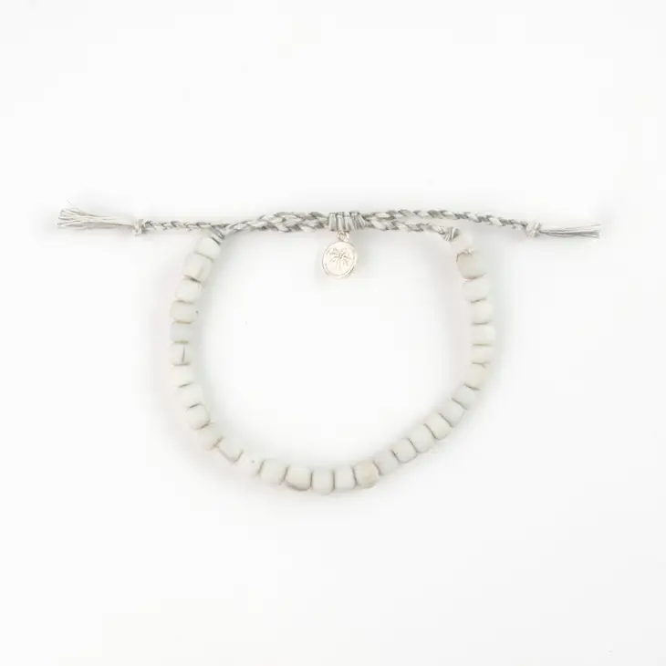 Labuan Beaded Bracelet - White - Mellow Monkey