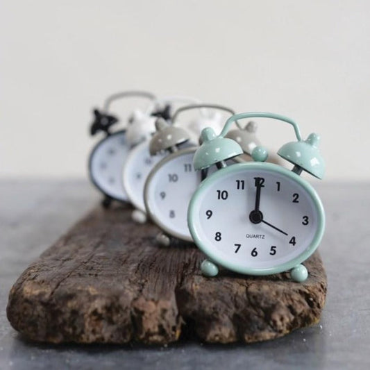 Metal Mini Alarm Clock - 2-1/2-in - Mellow Monkey