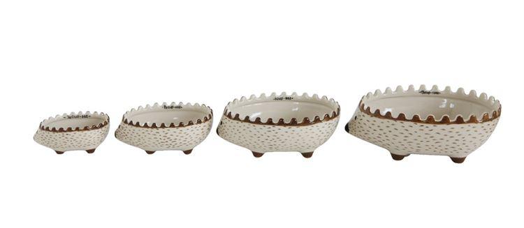 Hand Painted Stoneware Hedgehog Measuring Cups - Set of 4 - Mellow Monkey