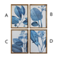 Wood Framed Blue Botanical Wall Decor - 20-1/2 x 28-1/4 - 4 Styles - Mellow Monkey