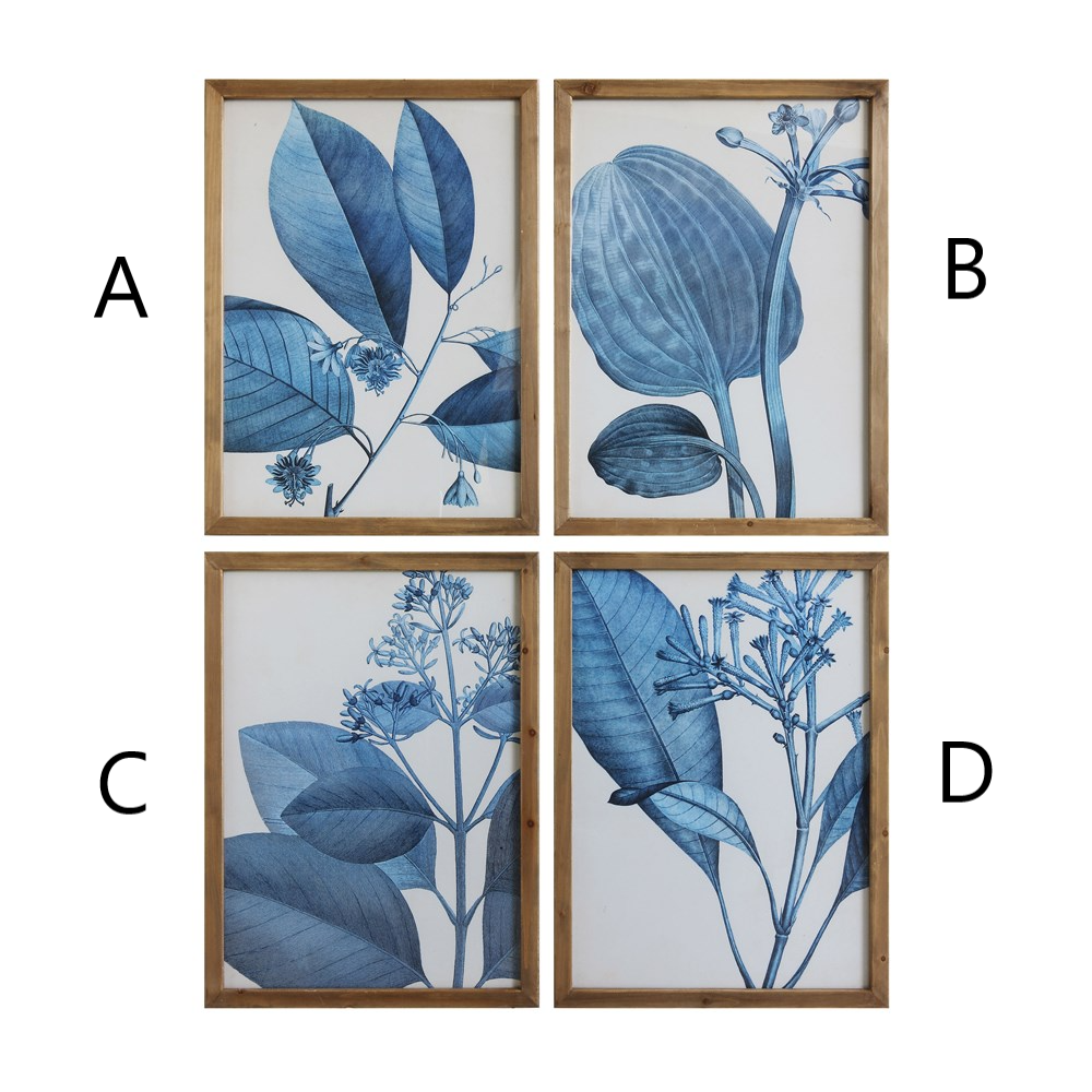 Wood Framed Blue Botanical Wall Décor - 20-1/2 x 28-1/4-in Wood Framed Blue Botanical Wall Décor - 20-1/2 x 28-1/4-in