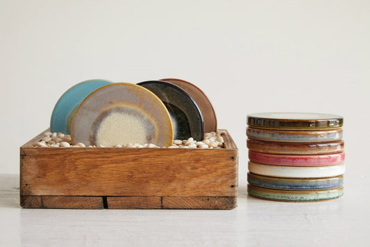 Round Stoneware Trivet  - 4-1/4-in - Mellow Monkey