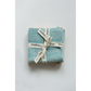 Set of 2 Square Textured Cotton Knit Dish Cloths - Aqua and Mustard - Mellow Monkey