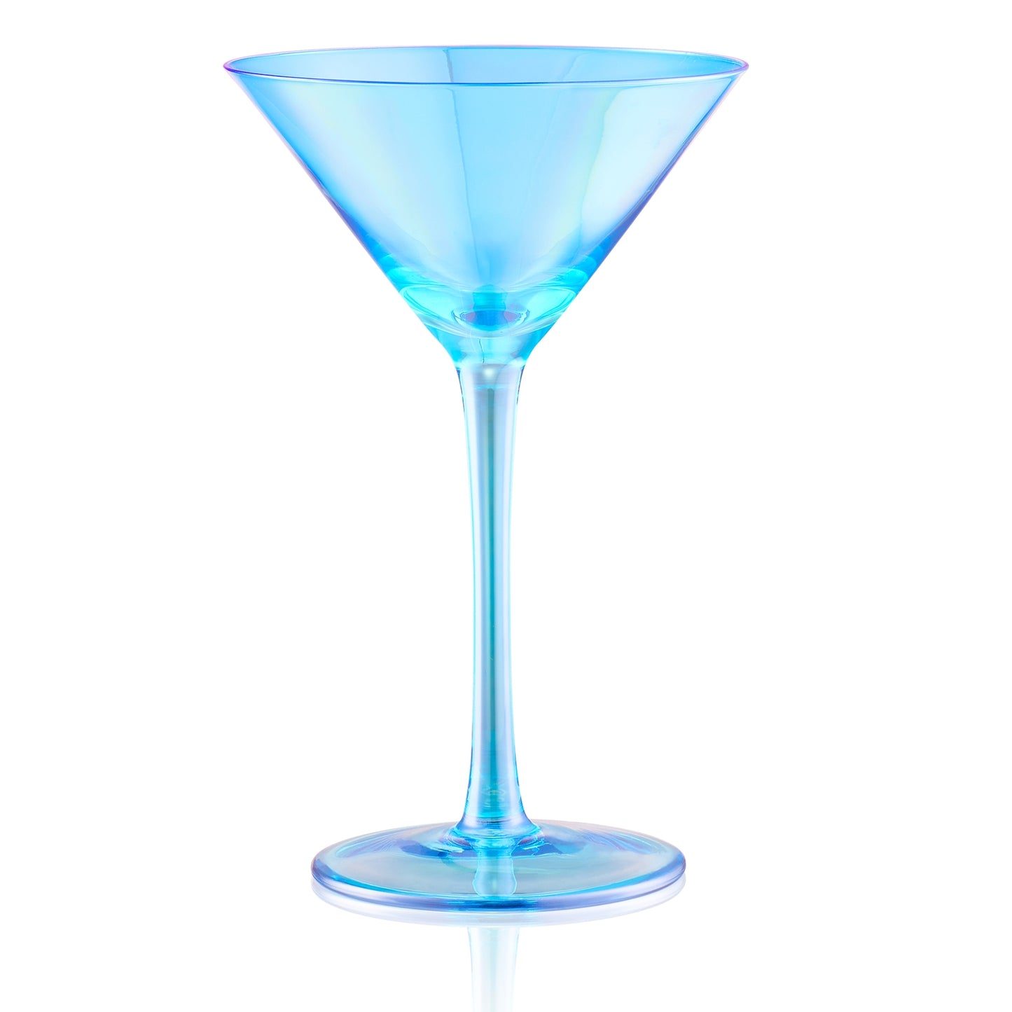 Transparent Blue Martini Glass