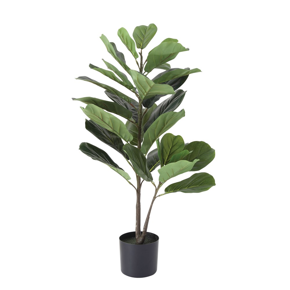 Potted Faux Fiddle Fig Leaf Plant - 36-in. - Mellow Monkey