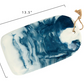 Ceramic Cheese/Cutting Board with Blue and White Marble Glaze - 13-1/2-in. x 7-3/4-in. - Mellow Monkey
