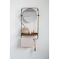 Metal Wall Mirror with Wood Shelf And Towel Bar - 27-in H - Mellow Monkey