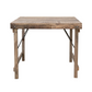 Square Reclaimed Wood Folding Table with Tin Patches - 36-in. - Mellow Monkey