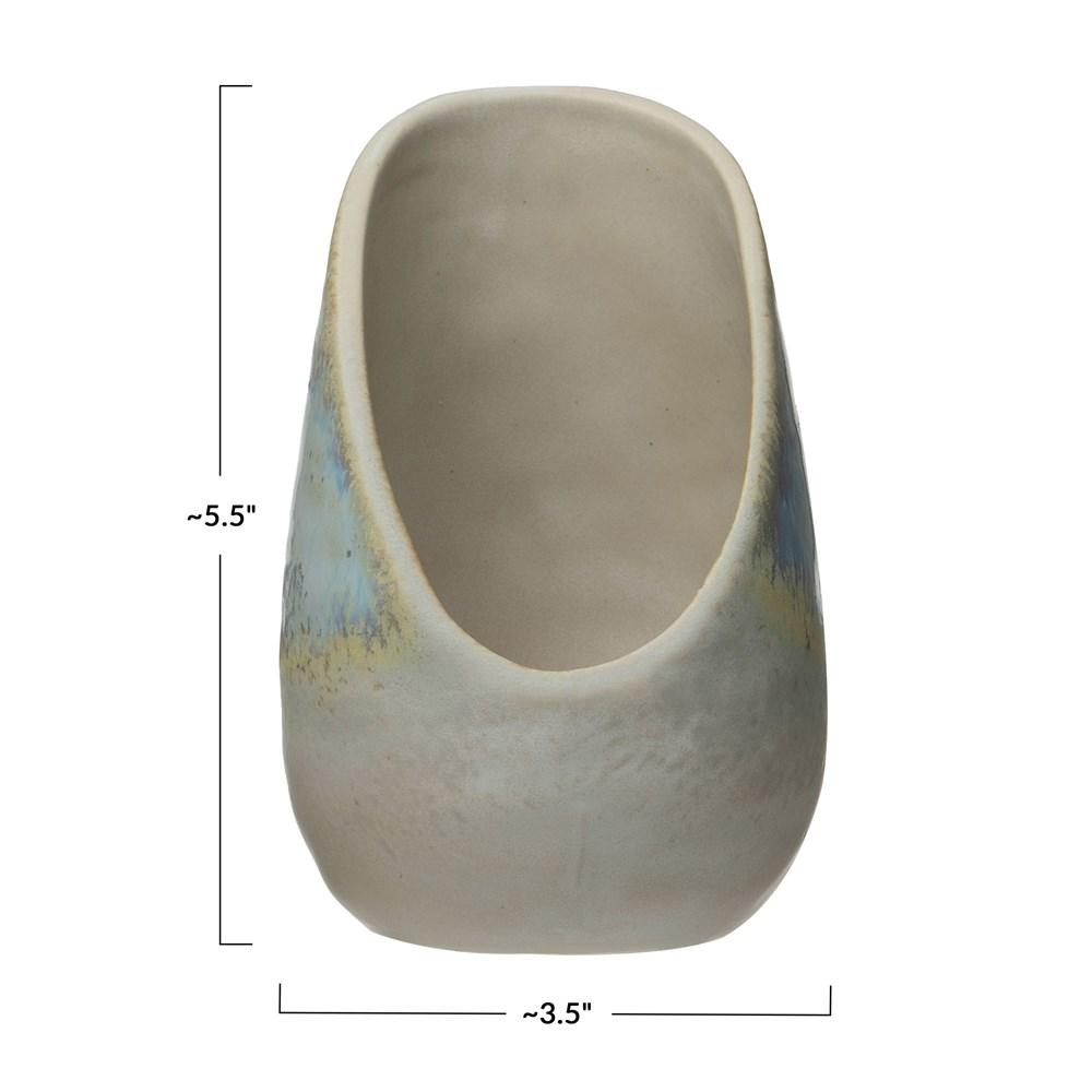 Stoneware Spoon Rest With Blue Reactive Glaze - 5-1/2-in - Mellow Monkey