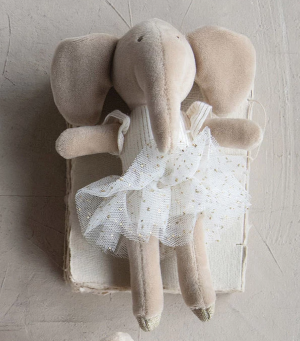 Plush Elephant Ballerina - 8-in - Mellow Monkey
