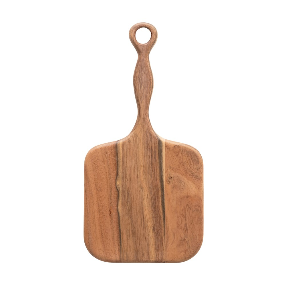 Acacia Wood Cheese/Cutting Board with Handle - 16-in. x 8-in. - Mellow Monkey