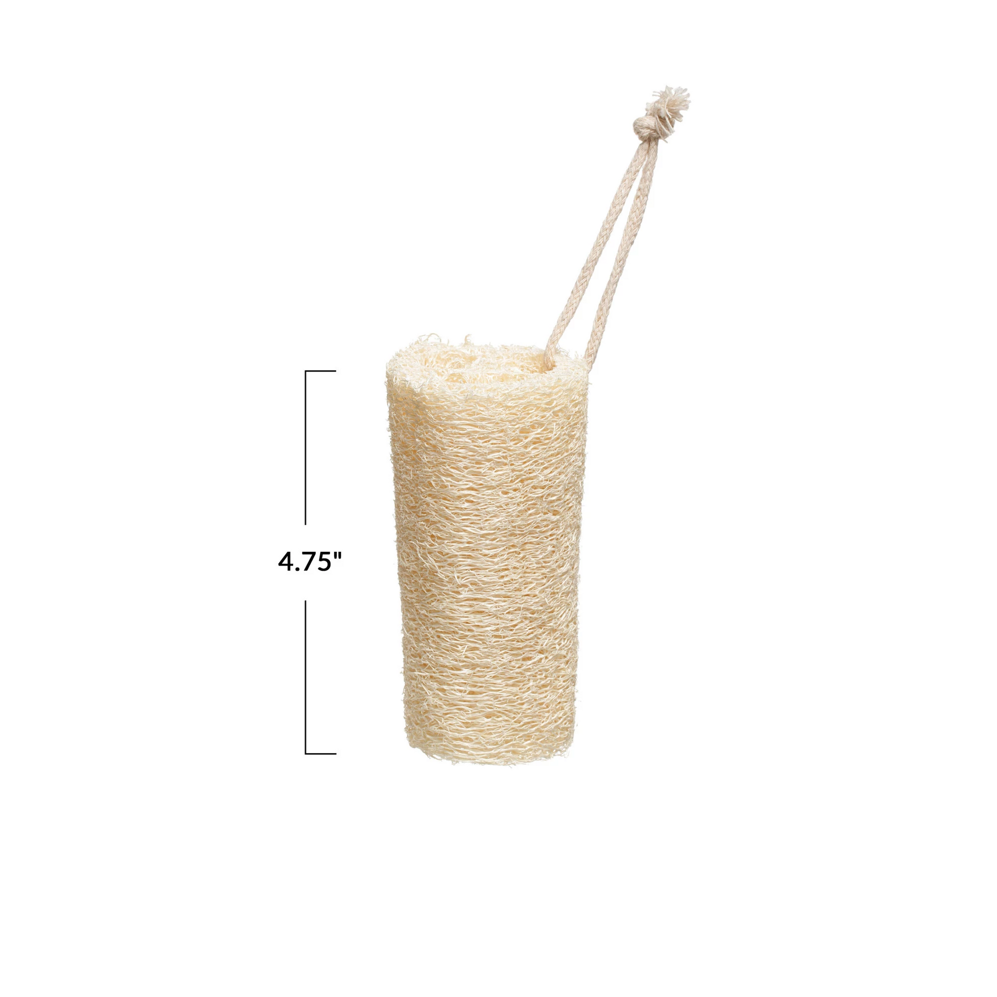 Natural Loofa Brush with Cotton Rope Hanger - 4.9-in - Mellow Monkey