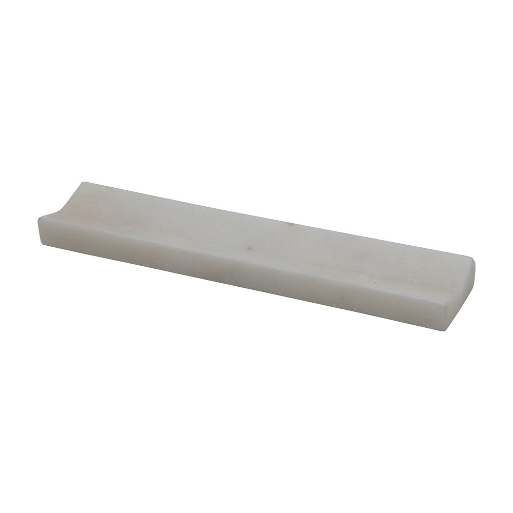 Marble Incense and Smudge Stick Holder Tray - White - 8-in - Mellow Monkey