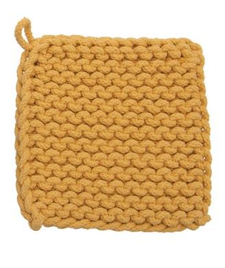 Crocheted Pot Holder - Thick Cotton - 8-in Square - Mellow Monkey