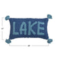 Cotton Punch Hook Lumbar Lake Design and Tassels Pillow - Blue & Turquoise - 28-in - Mellow Monkey