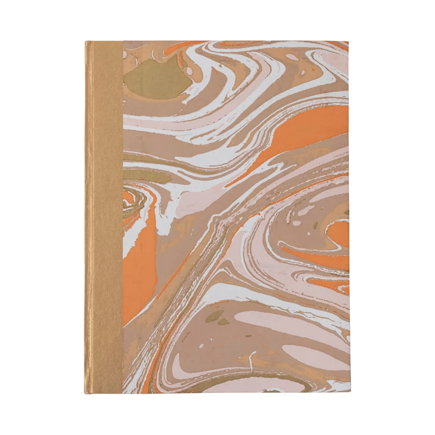 Handmade Recycled Marbled Paper Notebook - 10-in - Mellow Monkey