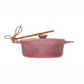 Stoneware Brie Baker with Bamboo Spreader - Pink - 7-in - Mellow Monkey