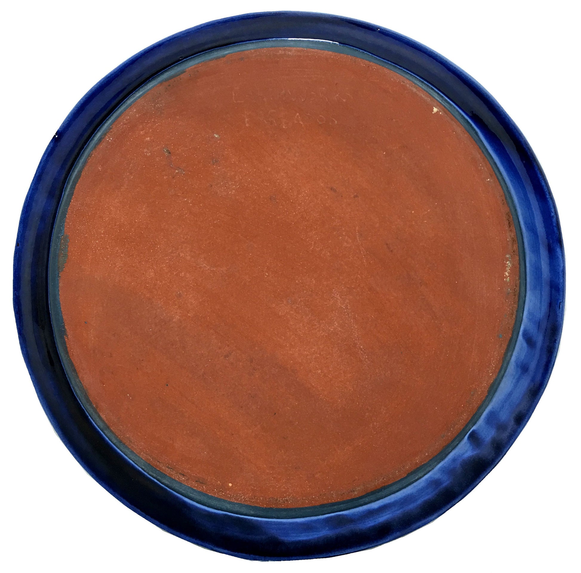 Earthworks Handmade Pottery - Round Serving Plate (Blue Squirl) - Mellow Monkey