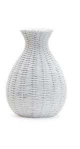 White Ceramic Wicker Vase - 5 Styles d