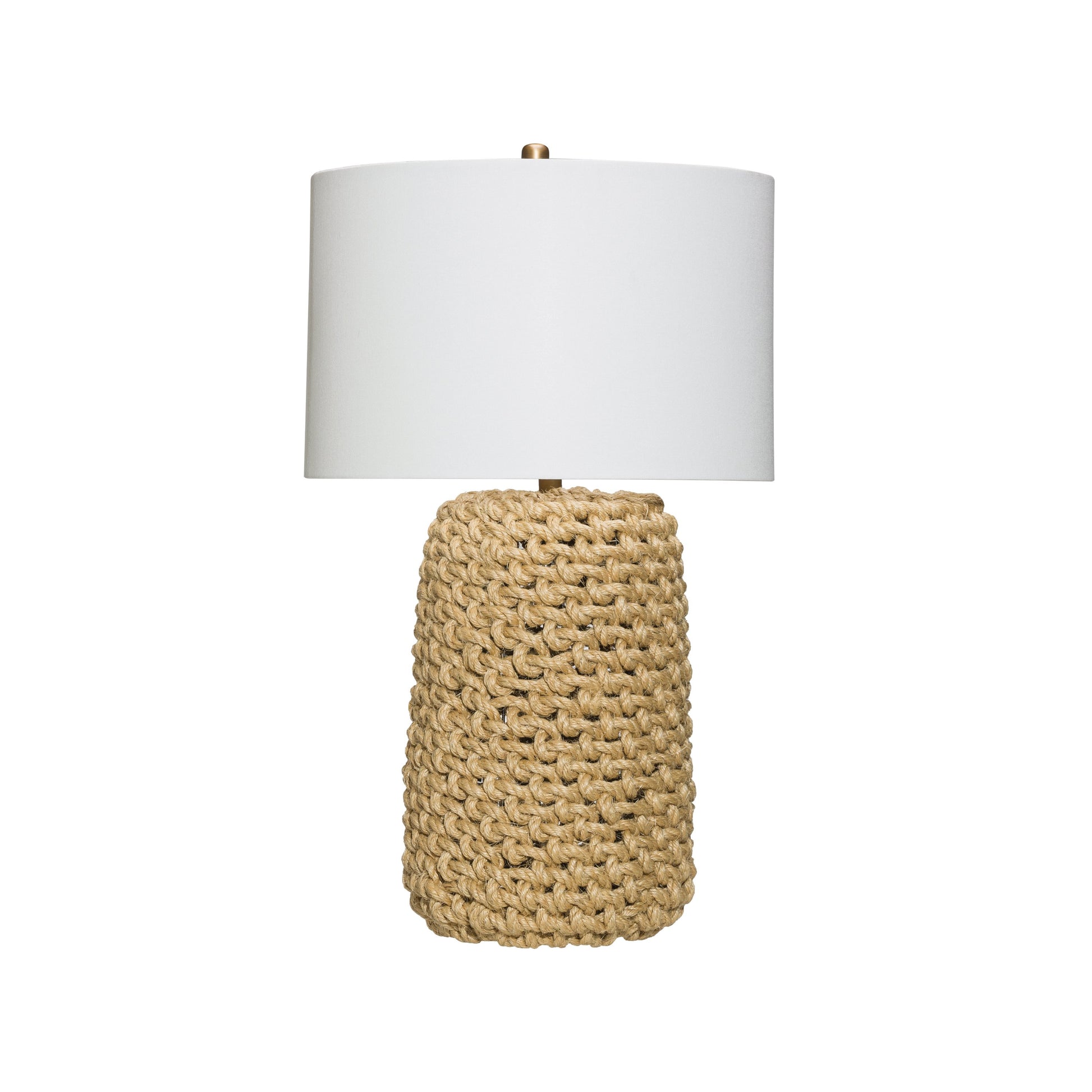Jute Rope Table Lamp with Linen Shade - Mellow Monkey