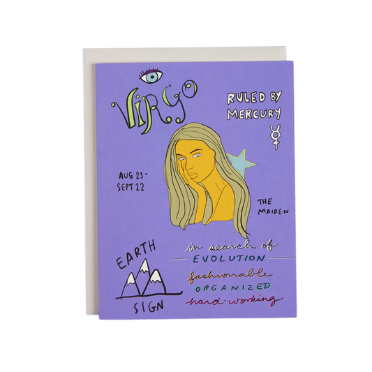 Zodiac Astrology Birthday Greeting Card - Virgo (Aug 23-Sep 22) - Mellow Monkey