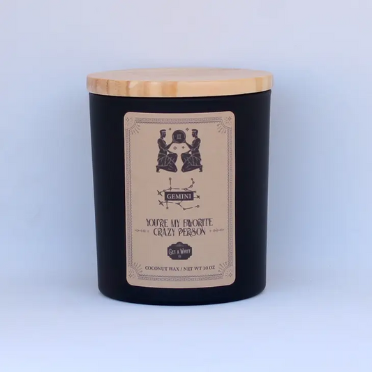 Gemini Zodiac Candle - You're My Favorite Crazy Person - 7-oz - Mellow Monkey