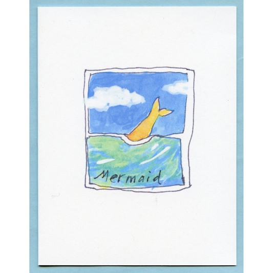 Yellow Mermaid  - Greeting Card - Mellow Monkey