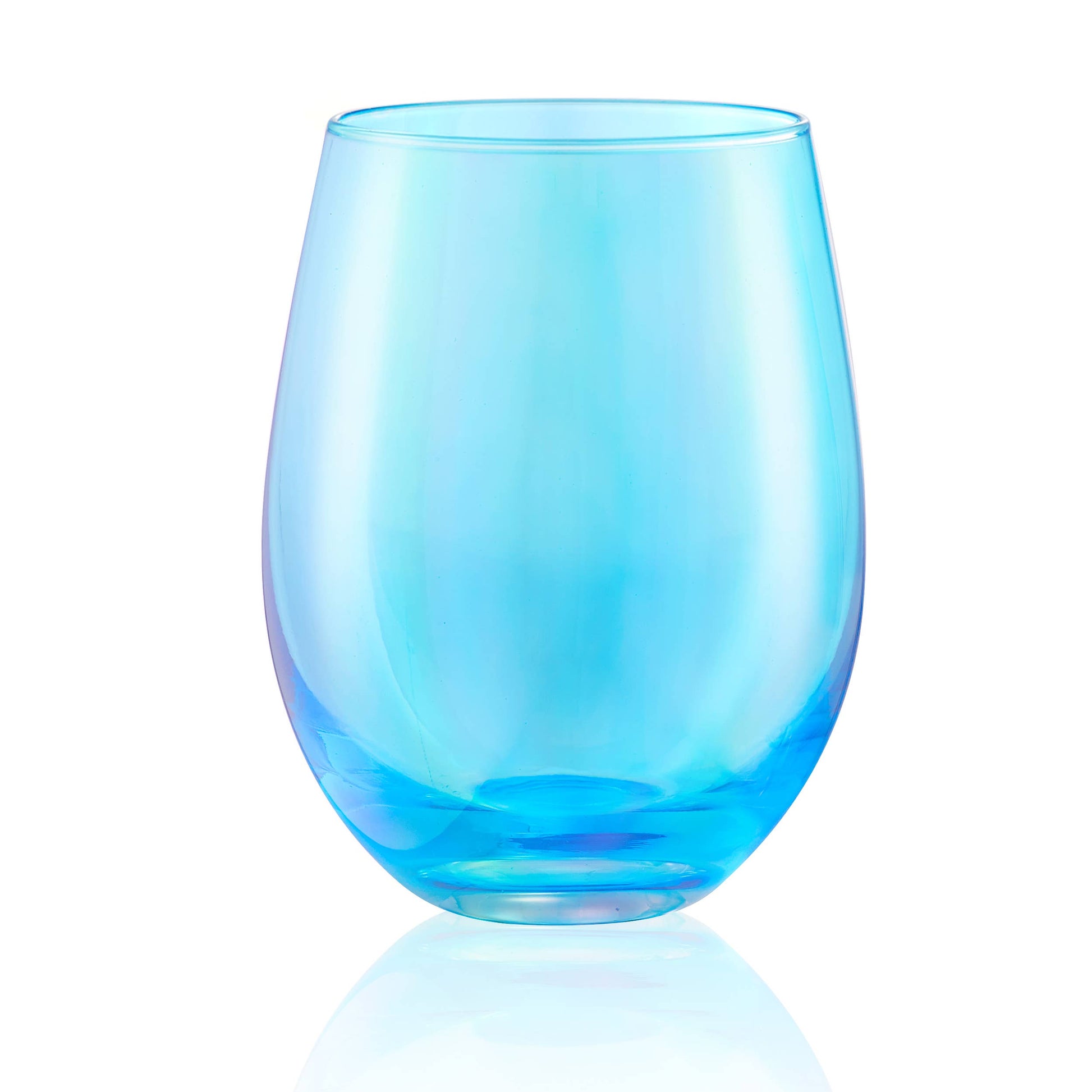 Luster Stemless Wine Glass - 16-oz - Turquoise - Mellow Monkey
