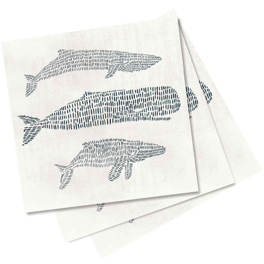 Whales - Cocktail Napkins - 20 Pack - Mellow Monkey