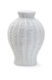 White Ceramic Wicker Vase - 5 Styles a
