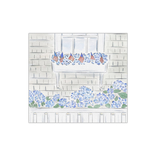 Hydrangea & American Flag Print - 8x10 inch - Mellow Monkey