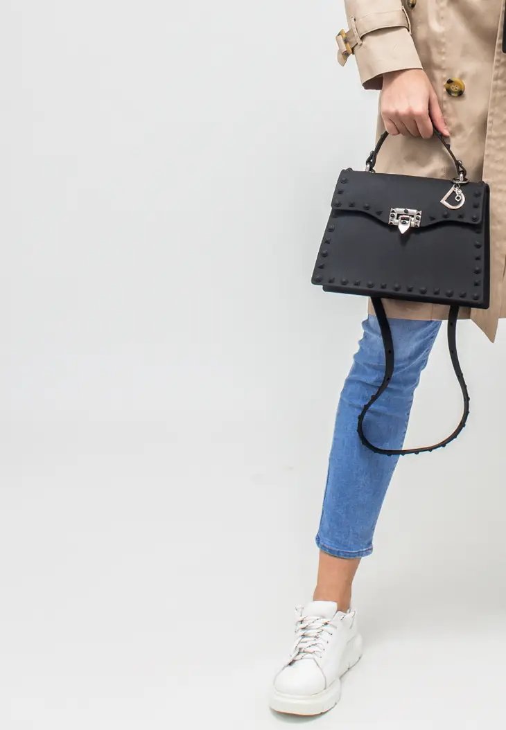 DASTI Studded Handbag for Women Medium - Black - Mellow Monkey